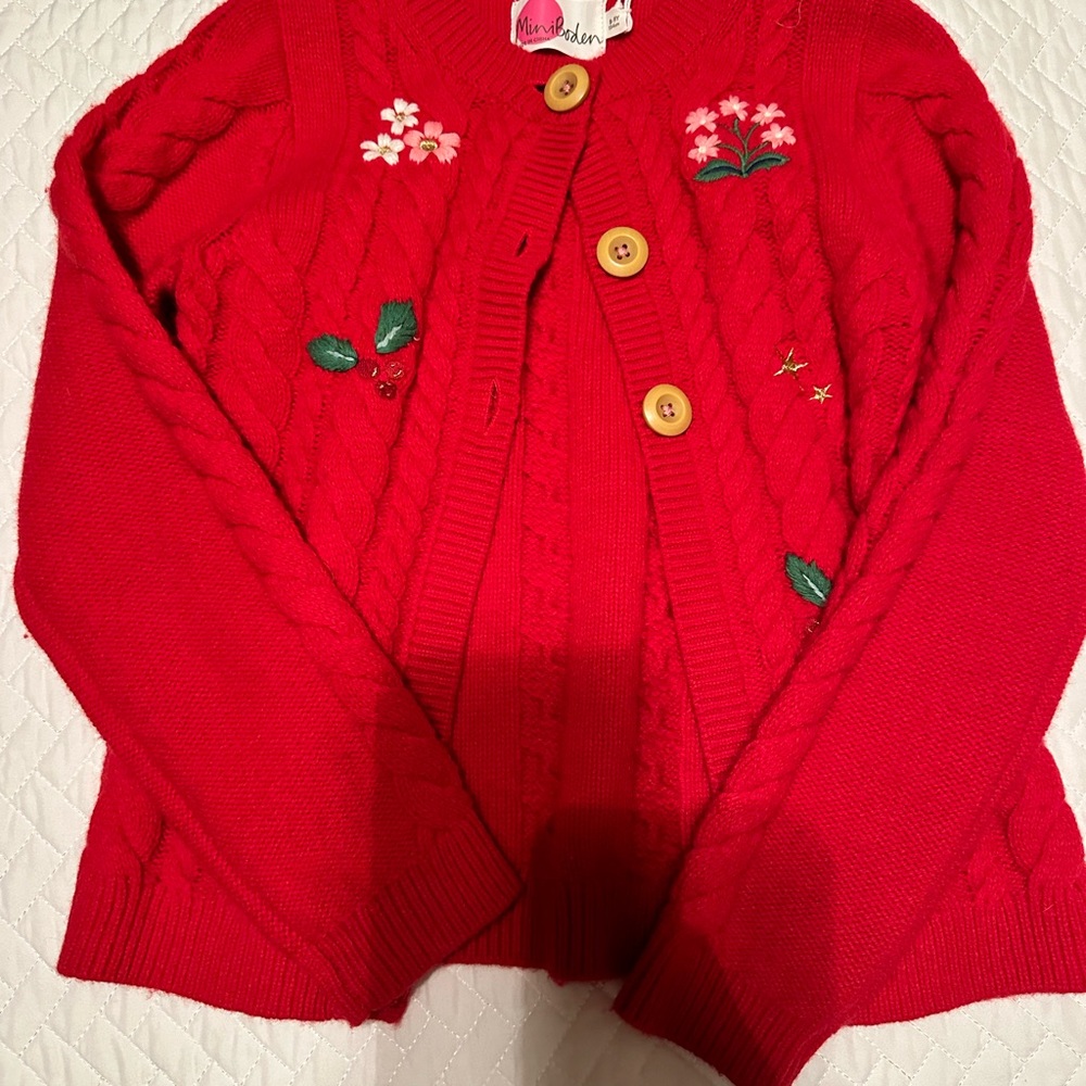 Mini Boden red sweater size 8-9
